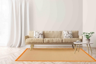 carpetfine Sisalteppich Sisal, rechteckig, Höhe: 5 mm, mit farbiger Bordüre, Anti Rutsch Rückseite