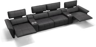 Sofanella 4-Sitzer Kinosofa ADRIA Leder Ledercouch in Schwarz S: 362 Breite x 101 Tiefe