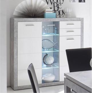 Highboard >Rio de Janeiro< in Beton aus Glas - 137x134x37cm (BxHxT)