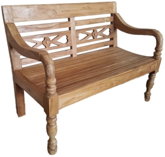 Couchcenter Gartenbank Gartenbank Kasar 120 cm Sitzbank Bank Gartenmöbel Garten Teakholz, 2er Bank aus Teak Holz