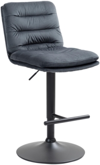 DELUKE® Barhocker TURIN - Dunkelgrau, Samt, Schwarz Barhocker mit Lehne Barstuhl Tresenhocker Tresenstuhl Kneipenhocker Kneipenstuhl