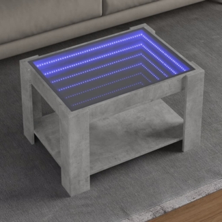 vidaXL LED-Couchtisch Betongrau 73x53x45 cm Holzwerkstoff 847549