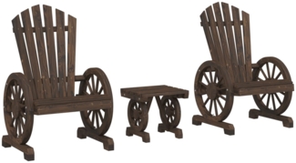 vidaXL 3-tlg. Garten-Lounge-Set Massivholz Tanne 3207122