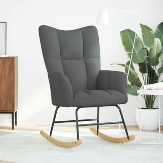 vidaXL Schaukelstuhl Dunkelgrau Stoff 4016790