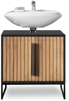 Waschbeckenunterschrank 60x60 cm 'Namibia' Eiche & Mango schwarz