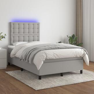 Boxspringbett mit Matratze & LED Stoff Hellgrau 120x200 cm, Härtegrad: H2 [3135181]