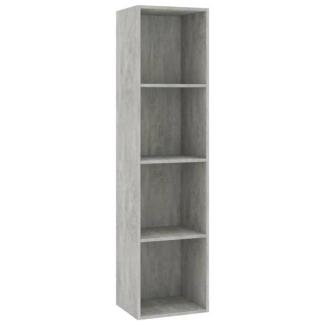 vidaXL Bücherregal/TV-Schrank Betongrau 36x30x143 cm Holzwerkstoff 800148