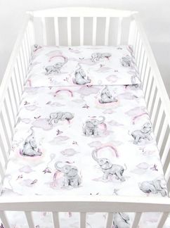 BabyLux Kinderbettwäsche BABYLUX Kinderbettwäsche 2Tlg. 100x135 cm Bettwäsche Bettbezug Baby, 125. Elefanten Rosa