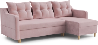 AX LIVING Ecksofa Samt Balerno 224 cm – Stilvolles Design in Lila