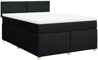 vidaXL Boxspringbett mit Matratze Schwarz 140x190 cm Stoff 3286670
