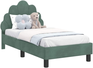 vidaXL Kinderbettgestell mit Kopfteil Meergrün 70x140 cm Samt 42011139