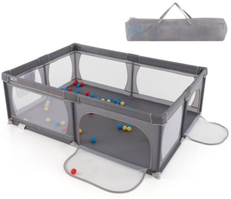COSTWAY Laufstall Baby Laufgitter, 205 x 147 cm, mit Tragtasche