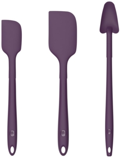 Kochblume Kochbesteck-Set Teigschaber Vollsilikon L + M + Restelöffel - 3-tlg. - lila
