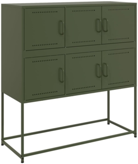 vidaXL Sideboard Olivgrün 100,5x39x107 cm Stahl 846600