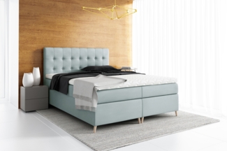 99rooms Sorento Boxspringbett Velours 160x200 cm Silber