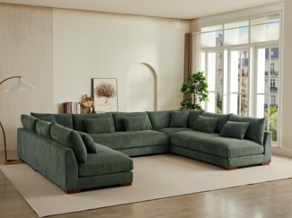 Vente-unique - Große Wohnlandschaft - Cord - Grün - SPERONE von Pascal Morabito