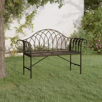 vidaXL 2-Sitzer-Gartenbank 128 cm Schwarz Stahl 318828