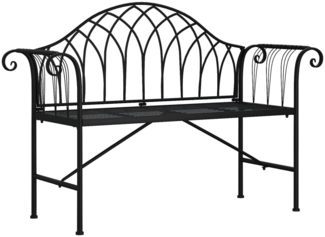 vidaXL 2-Sitzer-Gartenbank 128 cm Schwarz Stahl 318828