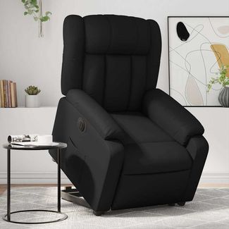 Relaxsessel, Fernsehsessel, Schlafsessel mit Aufstehhilfe Elektrisch Schwarz Kunstleder