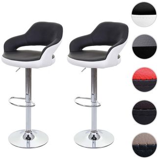 MCW Barhocker MCW-F16 (Set, 2er), Stufenlos höhenverstellbar, Um 360° drehbar, Inklusive Fußablage
