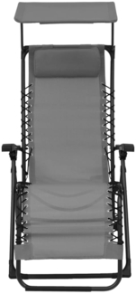 vidaXL Liegestuhl Klappbar Textilene Grau 312466