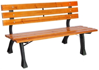 Stabile Parkbank Massivholz und Gusseisen 150 x 56 x 70 cm