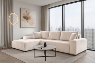 storez24 Ecksofa Soffe, mit Bettkasten und Schlaffunktion, Cordstoff, L-Form, bequem