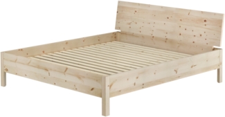 Massivholzbett Doppelbett metallfrei Zirbe massiv 180x200 mit wählbaren Zubehör V-60.95-18Rollrost inkl.