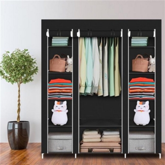 XDeer Kleiderschrank Portable Kleiderschrank mit Non-Woven-Gewebe Stoffschrank Schnell und Einfach zu Montieren Kleiderschränke Faltschrank