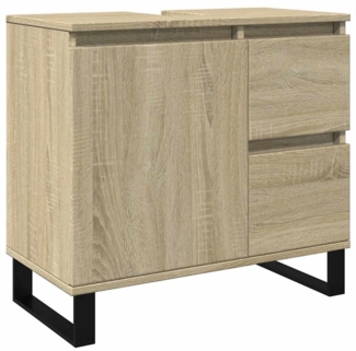 Badschrank, Badezimmerschrank Sonoma-Eiche 65 x 33 x 60 cm Holzwerkstoff