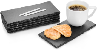 Sänger Schieferplatten Set 'Biscuit' 20x10 cm 6 teilig, mit Kreide