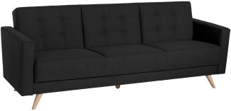 Sofa 3-Sitzer mit Bettfunktion Karisa Bezug Flachgewebe Buche natur / schwarz 21938