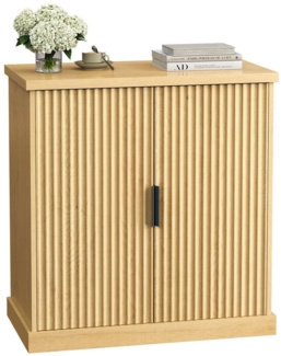 VASAGLE MAXE Kollektion - Sideboard, Küchenschrank, Aufbewahrungsschrank mit Verstellbarer Ablage, geriffelte Türen, Übergangsstil, Küche, Esszimmer, von SONGMICS, eichenbeige BBKDE344Y01