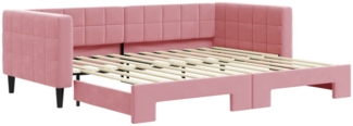 vidaXL Tagesbett Ausziehbar Rosa 90x200 cm Samt 3196694
