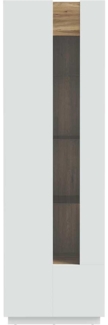 Vitrine Lüttich / Lewisville, Holzwerkstoff, Grau, Holzfarben, 61 x 194 x 41 cm