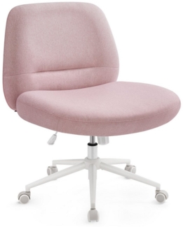 Songmics HOME Bürostuhl, Schreibtischstuhl, Drehstuhl, breite Sitzfläche zum Sitzen im Schneidersitz, modern, mit Kreuzfuß/Fußkreuz, höhenverstellbar, Wippfunktion, für Büro, Homeofficee, pastellrosa OBGDE047R01