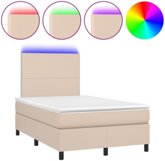 vidaXL Polsterbett mit Matratze & LED Cappuccino-Braun 120x200 cm [3135818]