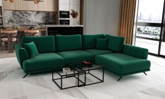 Eltap Larde Ecksofa (Lukso 35) Seite rechte, Dunkelgrün, 191 x 90 x 276 cm