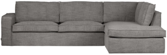 Ecksofa Hajo aus Melange-Gewebe Rechts, Grau