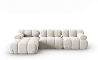Micadoni Modulares Ecksofa Bellis 4-Sitzer Links Samt Bluvel Dunkelbeige