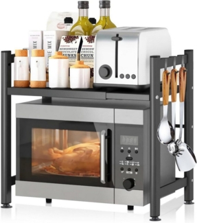 YMQHBS Küchenregal Küchenregal Mikrowellenständer mit 2 Etagen, packung 1-tlg, Erweiterbares Länge (40-60 cm)