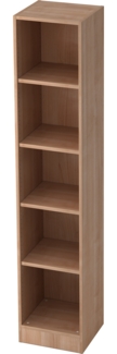 bümö office Regal Nussbaum, Standregal Holz - Aktenregal für Ordner & Bücher, Bücherregal 40 cm schmal, 5 OH Regal Wand, Büroregal, Holzregal, Ordnerregal, Buchregal, Wandregal, Büromöbel, 6040-N