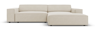 Micadoni Ecksofa Jodie 3-Sitzer Samtstoff Dunkelbeige Rechts