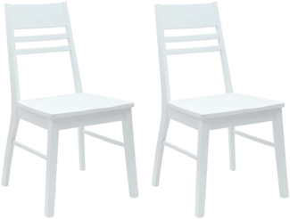 vidaXL Esszimmerstühle 2 pcs Weiß 43 x 54 x 89 cm Massives Gummiholz 42020444