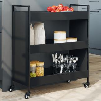 vidaXL Küchenwagen Schwarz 70x30x82 cm Holzwerkstoff 842316