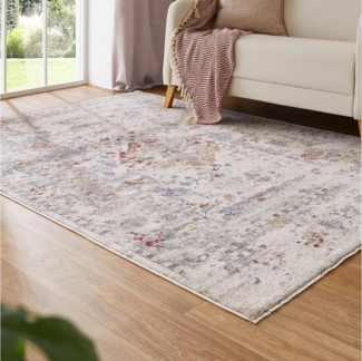 LUXOR living Teppich Rocco, rechteckig, Höhe: 11 mm, Vintage-Look, florales Design, mit Fransen, Wohnzimmer, Schlafzimmer