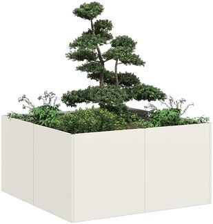 vidaXL Pflanzkübel Weiß 80x80x40 cm Kaltgewalzter Stahl 860739