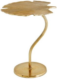 riess-ambiente Beistelltisch GINKGO LEAF 55cm gold (Einzelartikel, 1-St), Wohnzimmer · Metall · Handarbeit · Boho