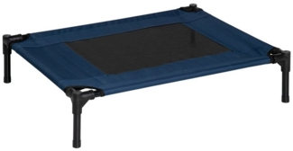 PawHut Tierbett Hundeliege, für Outdoor, Katzenbett, Schlafplatz, aus Stahl, 600D Oxford-Gewebe, Belastbarkeit bis 20 kg, Blau