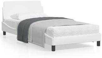 vidaXL Bettgestell "Dover" Weiß 100x200 cm Kunstleder 373139
